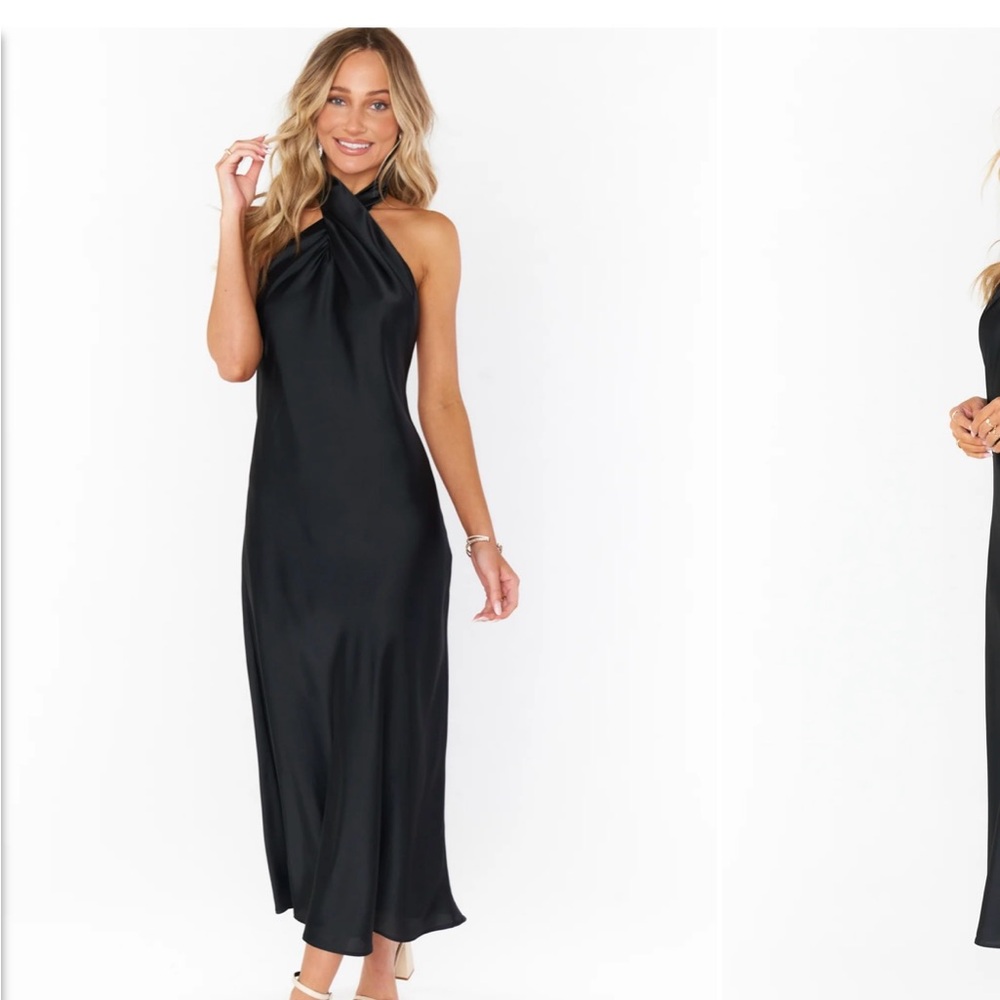 Show Me Your MuMu Classic Black Halter Midi Dress